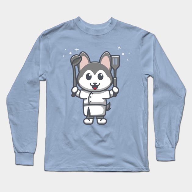 dog chef Long Sleeve T-Shirt by fflat hds